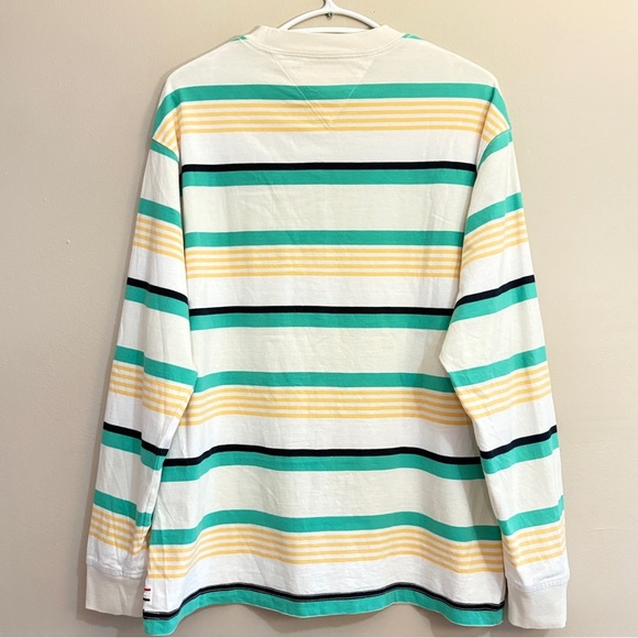 Tommy Hilfiger Pastel Striped Long Sleeve Cotton Loose Fit Shirt - Medium EUC - Picture 10 of 14